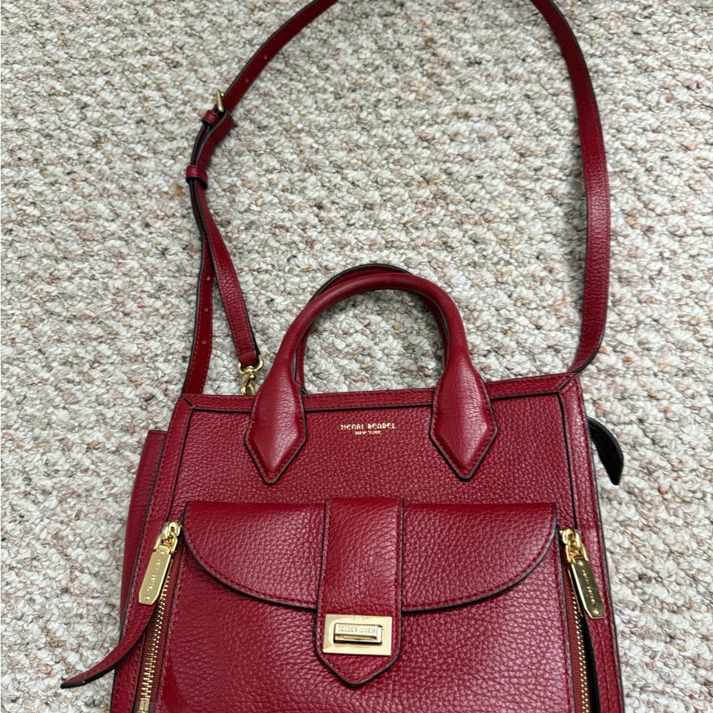 Henri Bendel Red Tote Bag with Structured Design